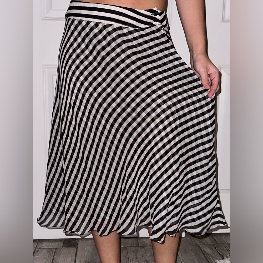 Coquette Plaid Flowy Midi Skirt